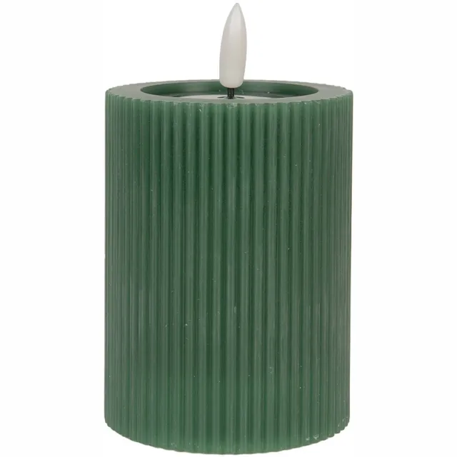 Clayre & Eef LED Kaars Ø 8x13 cm Groen Wax