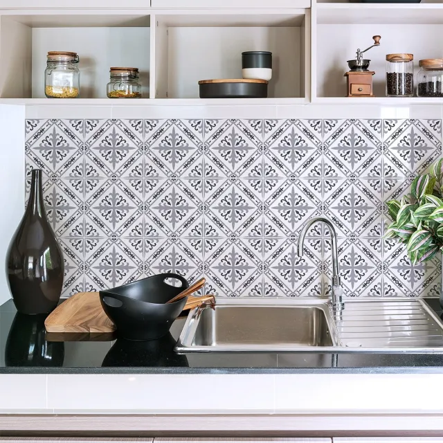 Ambiance Sticker Muurstickers - Zelfklevende tegelmuurstickers voor keuken en badkamer - 9 Verma Azulejos tegelstickers - 9 stickers 15x15cm Multi color