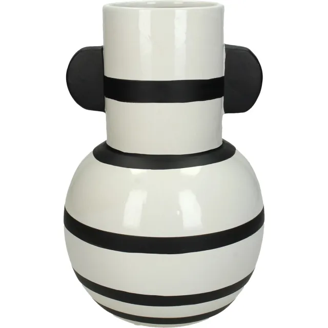 Wants&Needs Vaas - Zwart - Wit - 17 X 17 X 26 cm