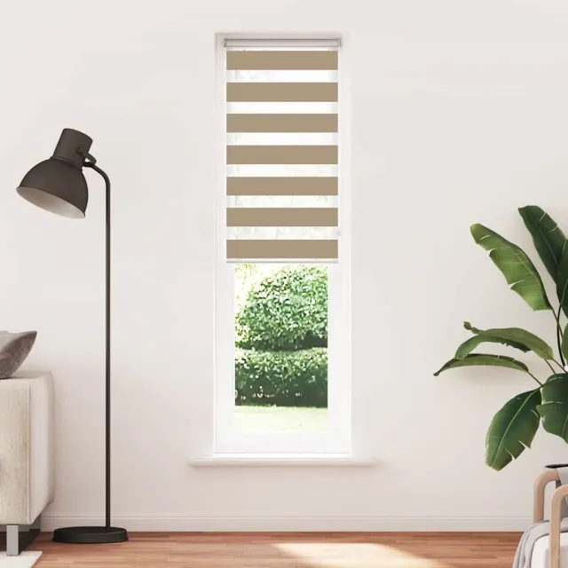vidaXL Zebra Blind 55x230 cm stofbreedte 50,9 cm polyester zandbruin
