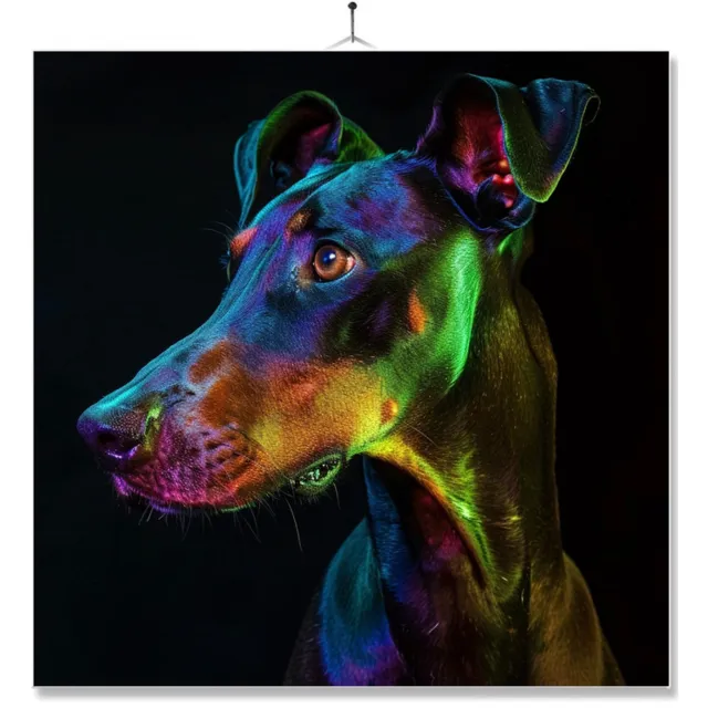 MC Living Tegel Met Opdruk | Geschenk | Dier | Regenboog | HD | Dobermann Ontwerp 2