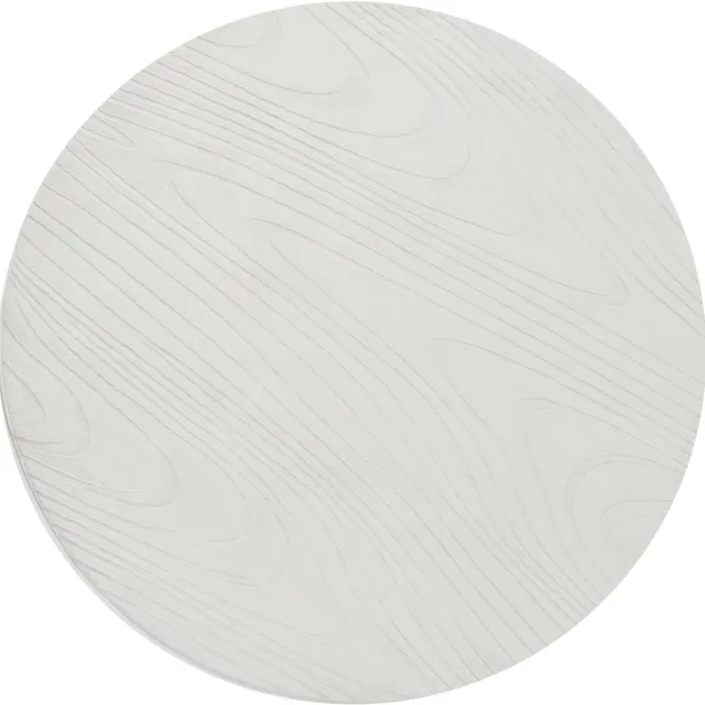 Beliani ONTAKE - Vloerkleed - Off-white - ø 160 cm - Kunstbont Wit