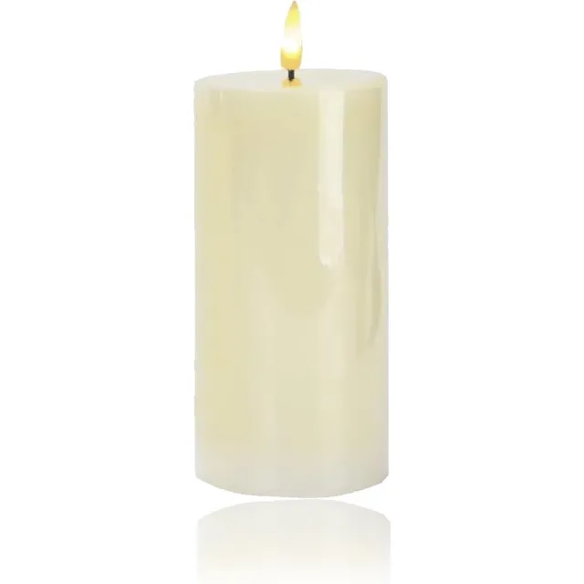 AXBO Led kaars - 17 cm- Echte Wax - Vlamloze veilige kaars - batterij - Brandveilig - Flameless candle - Kindveilig - Realistisch vaste vlam - Decoratie - Kerst - Tijdstimer - Realistisch Ivory