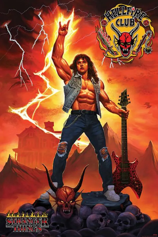 Stranger Things Hellfire Club Rock God Poster 61x91.5cm Multi color