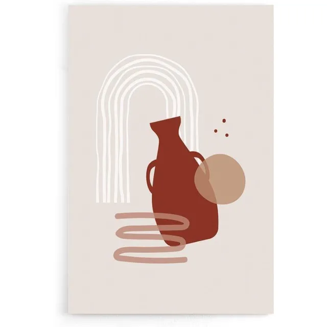 Walljar Abstract Pot Shape - Muurdecoratie - Poster Multi