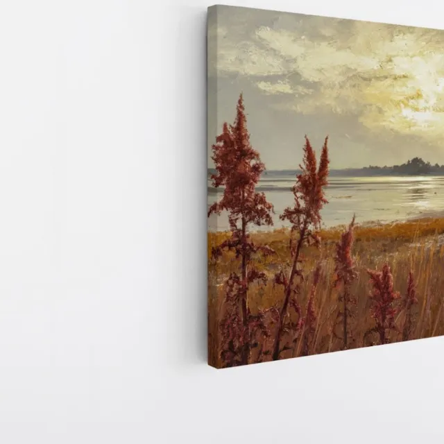 Saammp Canvas Schilderij - Abstract - botanisch - Landschap - Natuur - 20x20 - Foto op canvas - Wanddecoratie - Muurdecoratie Woonkamer - Slaapkamer decoratie - Canvas Print Multicolor