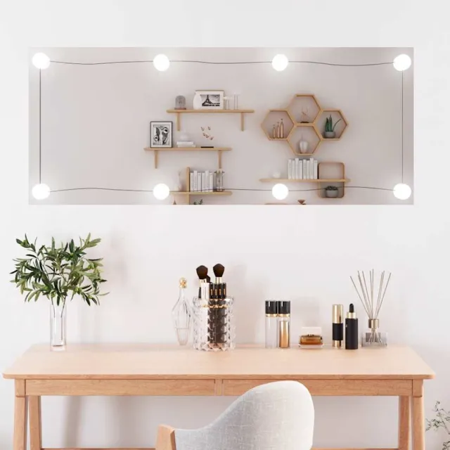 vidaXL Wandspiegel met LED's rechthoekig 40x100 cm glas Zilver