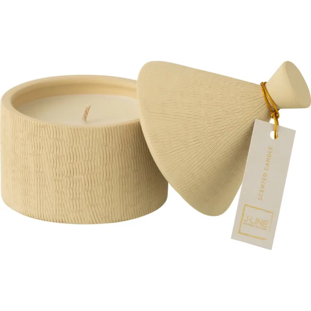 J-Line geurkaars - Pot Coconut Beach - keramiek - beige - 40U