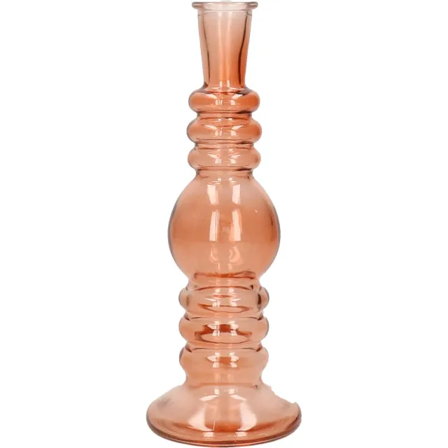 Ideas 4 Seasons Bloemenvaas Florence - zacht oranje glas - helder - D8,5 x H23 cm