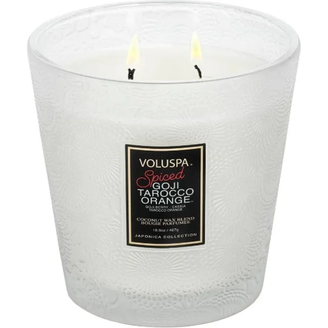 Voluspa Japonica Holiday Spiced Goji Tarocco Orange Geurkaars Japonica Goji Tarocco Orange 2 Wick Hearth Candle 467gr Multi