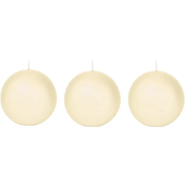 Trend Candles Bolkaars glad - 3x - cremewit - 7 cm - 16 branduren - ronde kaarsen