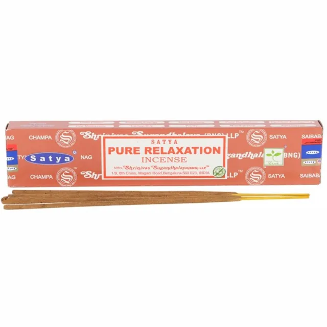 Satya Pure Relaxation Wierook set van 2 – Mindfulness Serie – Roos & Geranium – Handgerolde Masala Wierook uit India – Vegan Wierookstokjes (15g) – Ontspanning & Stressverlichting
