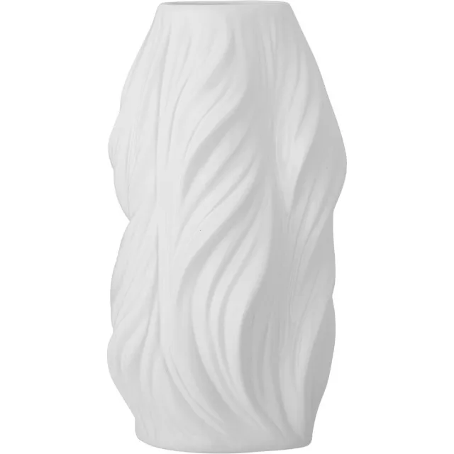 Bloomingville Vaas Sanak wit 26cm Geel