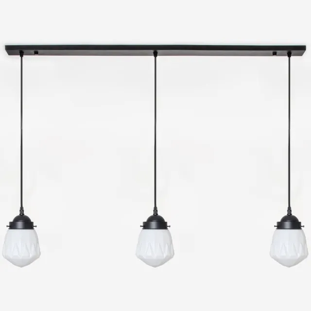 Coloured by Art 3 x Rocket lampen aan plafondbalk Moonlight - Art Deco Trade Zwart