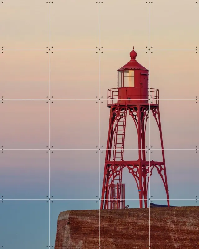 IXXI Keizersbolwerk Vlissingen, Michael Huijgens & Kunst in Kaart - 80 x 100 cm - Grote wanddecoratie en posters - Fotografie, Strandhuis, Woonkamer Rood