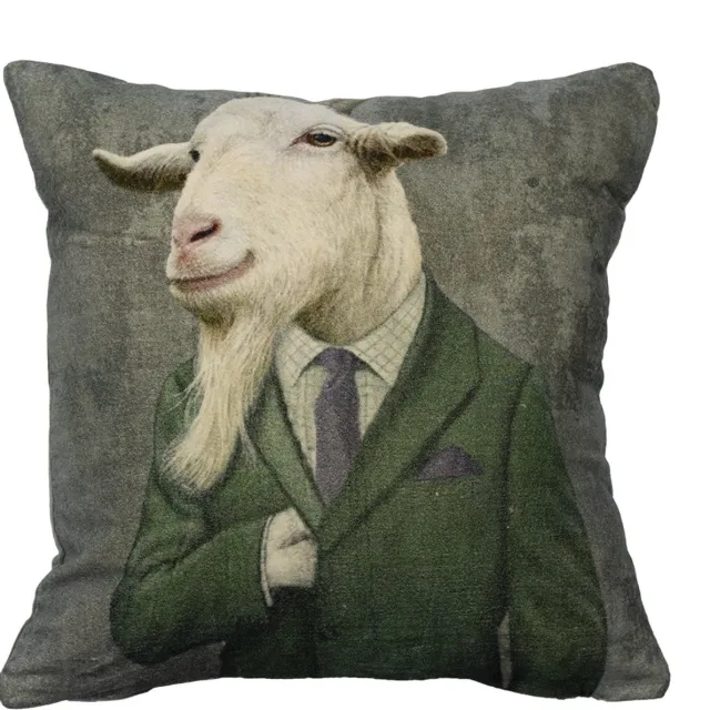 Mars & More Preppy geit - fluwelen sierkussen - 45 x 45 cm Multi
