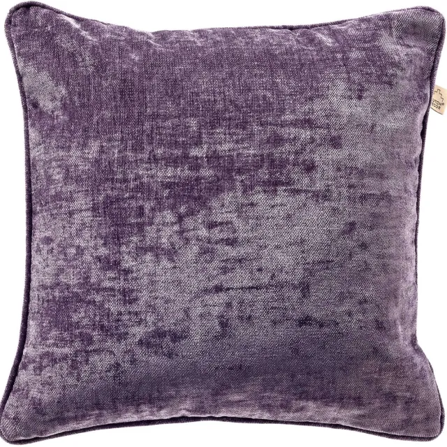 Dutch Decor LEWY - kussenhoes 45x45 cm - glansvelours - Mysterioso - paars - met rits - zonder binnenkussen