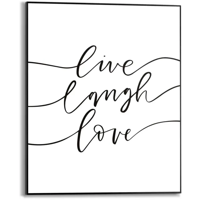 Reinders Schilderij Live laugh love - 50 x 40 - Hout - REINDERS Zwart-Wit Zwart