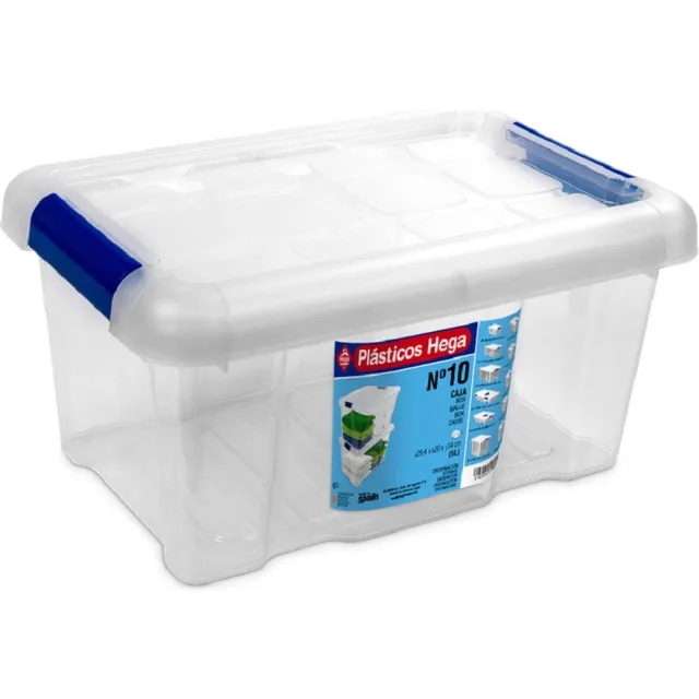 Hega hogar Opbergbox - met deksel - 29 x 20 x 15 cm - 5 Liter - Opbergbakken - Transparant