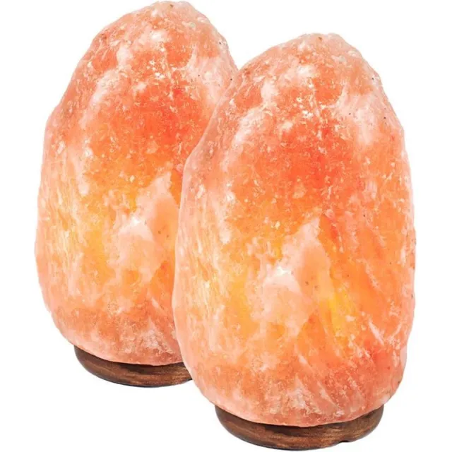 Himalayan saltlamps Himalaya Zoutlamp - 2 tot 3 kg - Tafellamp - 19 cm hoog - Set van 2 stuks Oranje