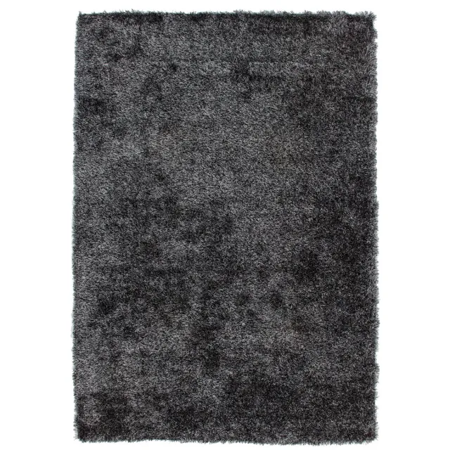 Padiro pluizig hoogpolig shaggy vloerkleed 120 x 170 cm - donkergrijs - modern effen ontwerp - met een zachte uitstraling - voor vloerverwarming - van polyester en katoen