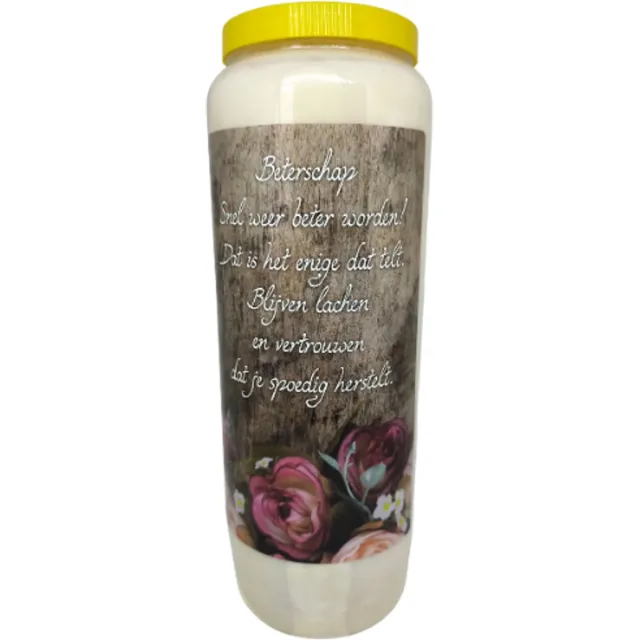 noveenkaars Beterschap - 9 dagen brander - set van 5 stuks Wit