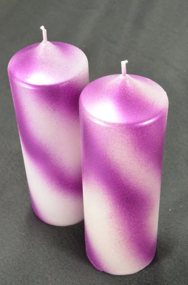 MilaNNE Candles by Milanne Exclusieve Klok kaars XXL - PAARS + WIT - hoogte: 19 cm