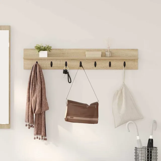 vidaXL Wandgemonteerde kapstok Sonoma Eiken 100 x 10,5 x 18 cm Beige