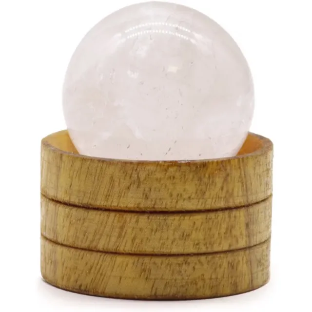 Ancient Wisdom Edelsteen Kristallen Bol 40mm - Bergkristal met Standaard wit