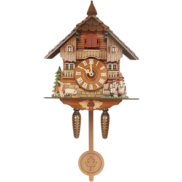 Sello! koekoeksklok – vintage – wandklok – koekoeksgong – instelbaar volume – duidelijke wijzerplaat – wandmontage – 25x10x50 cm veelkleurig