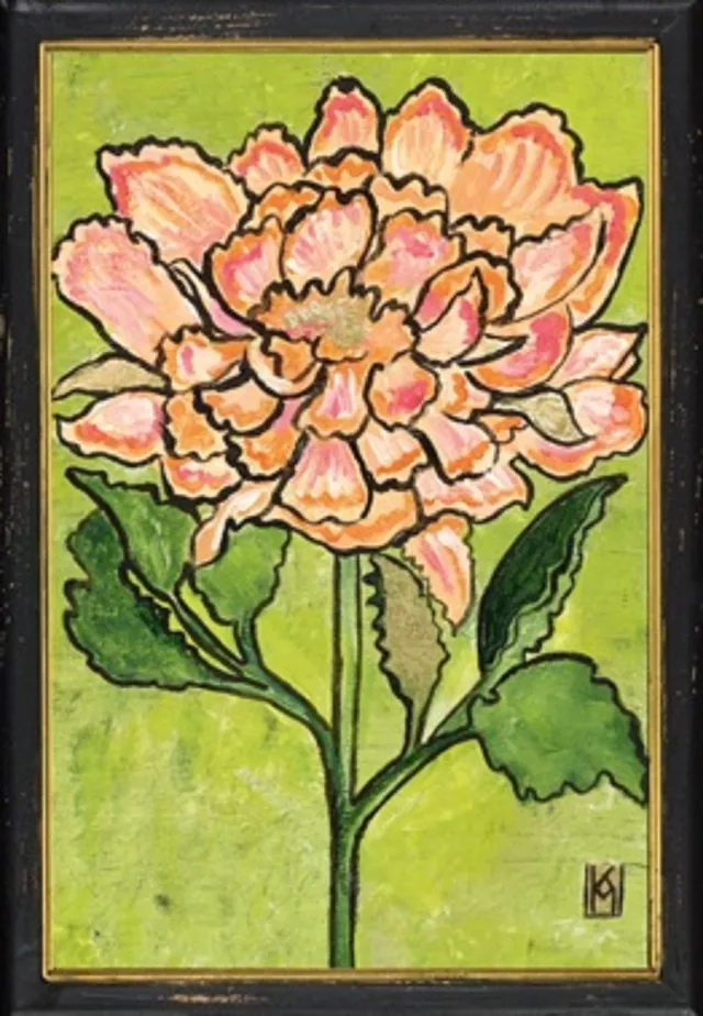MEA Lijstje hout zwart Pioenroos, 34x23,5cm Zie foto