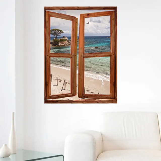 Ambiance Sticker Corsica trompe l'oeil sticker 2 100 x 80 cm Multi color