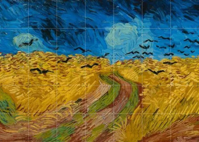 IXXI Korenveld met kraaien (1890), Vincent van Gogh (1853 - 1890) & Van Gogh Museum - 140 x 100 cm - Grote wanddecoratie en posters - Kleurrijk Warme kleuren