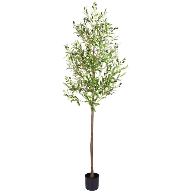 Happiq Kunstmatige Olijfboom 213 cm - Grote Faux Boom met Zijdebladeren - Voor Binnen & Hotel