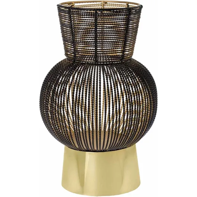 Riverdale Windlicht Ise - Zwart/Goud - Hoogte 32cm - Sfeerlicht