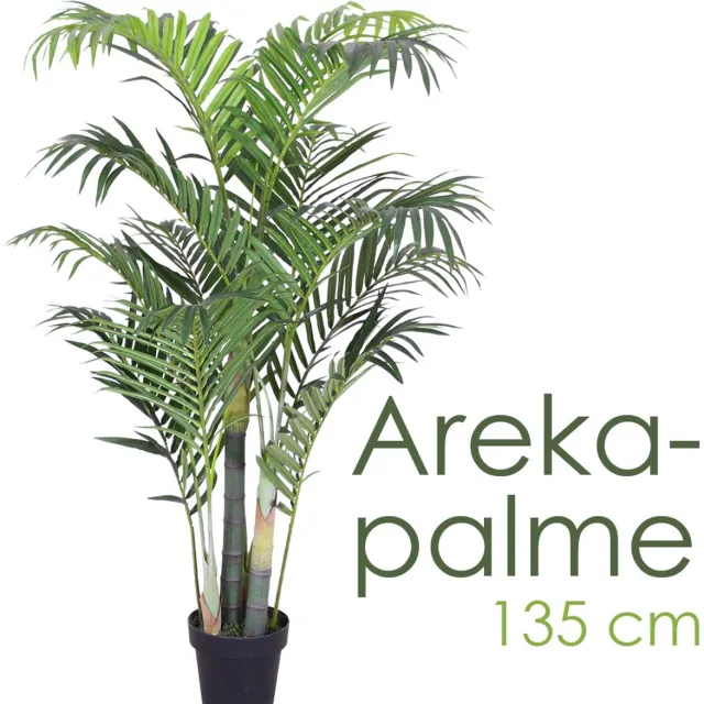 Decovego Grote kunstpalm, realistische arecapalm van kunststof, 135 cm hoog, balkondecoratie, Decovego