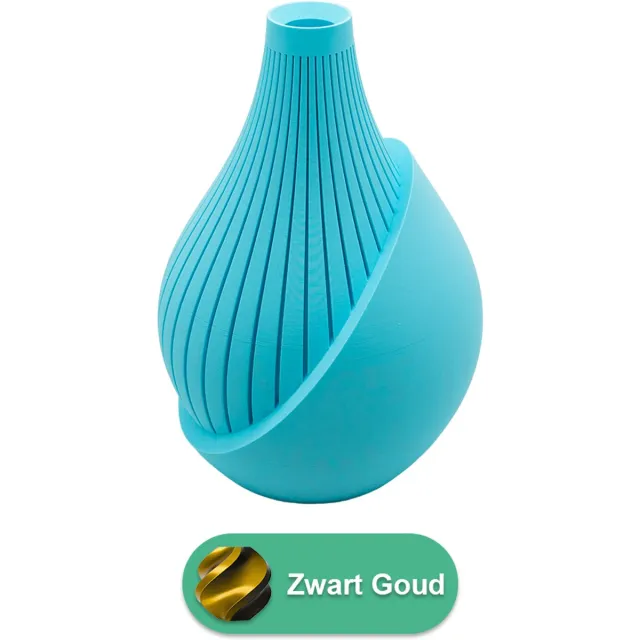 Lovora Elodie moderne vaas – Decoratieve vaas - Zwart / Goud - 3d geprinte vaas – geschikt voor droogbloemen - 25CM