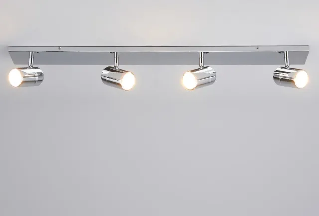 Lindby Plafondlamp badkamer - 4lichts - Metaal - H: 11 cm - GU10 - chroom