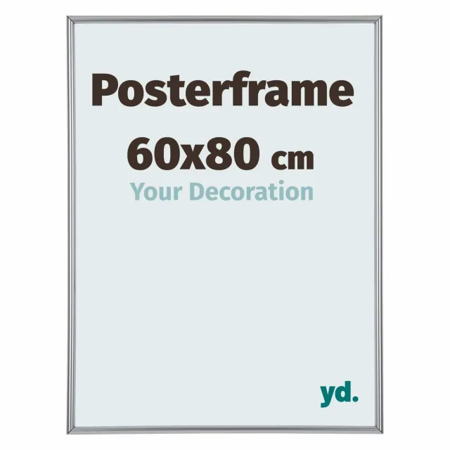 yd. Your Decoration - Posterlijst 60x80 cm - Kunststof - Zilver Hoogglans - Paris