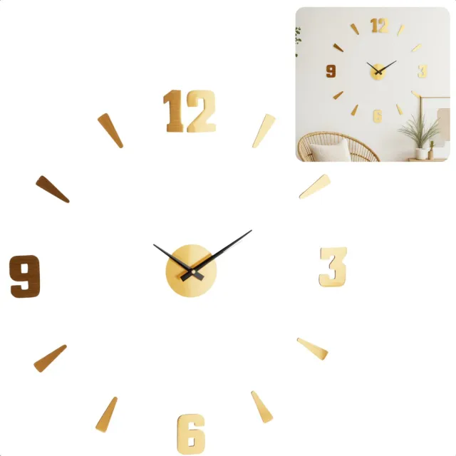 Relaxwonen Klok - Uniek model - Goud - Past overal