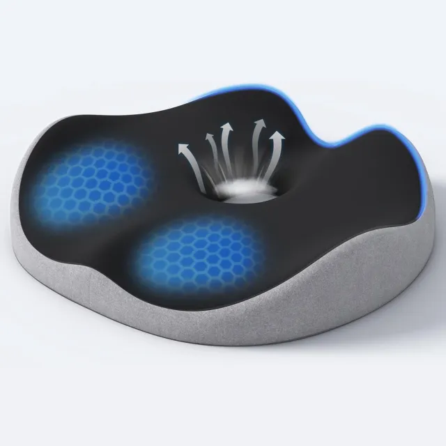 Duraxl Donut zitkussen - Traagschuim - Zwart - 42 x 39 x 8 cm