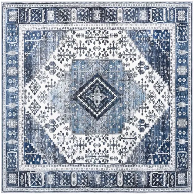 vidaXL Tapijt - ORIZ - Donkerblauw - 160 - x - 160 - cm - 100% - Polyester