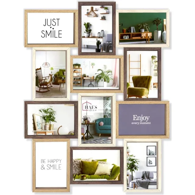 HAES deco Fotolijst collage Donkerbruin/Bruin/Crème