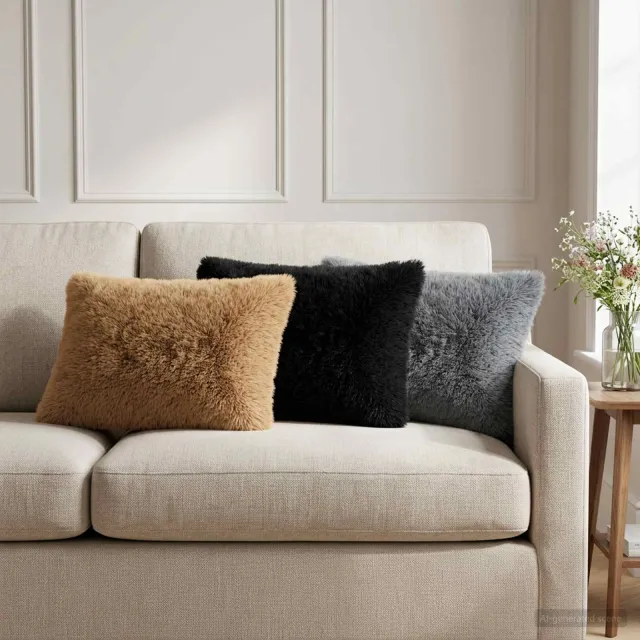 vidaXL Plaid kussen 6 st HEERLEN Antraciet 40 x 60 cm PV Fleece Anthraciet