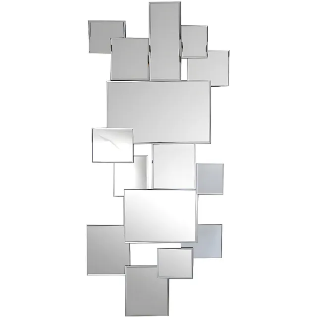 Vente-unique Gedeconstrueerde wandspiegel - H 120 x B 53 cm - AROL Zilverkleurig