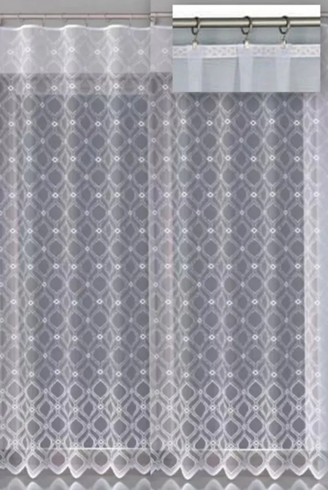 Wisan Lucky jacquard vitrage Gordijn 400 x 250 cm - Curtains - hoogwaardig jacquardgordijn- wit- 400 x 250 cm