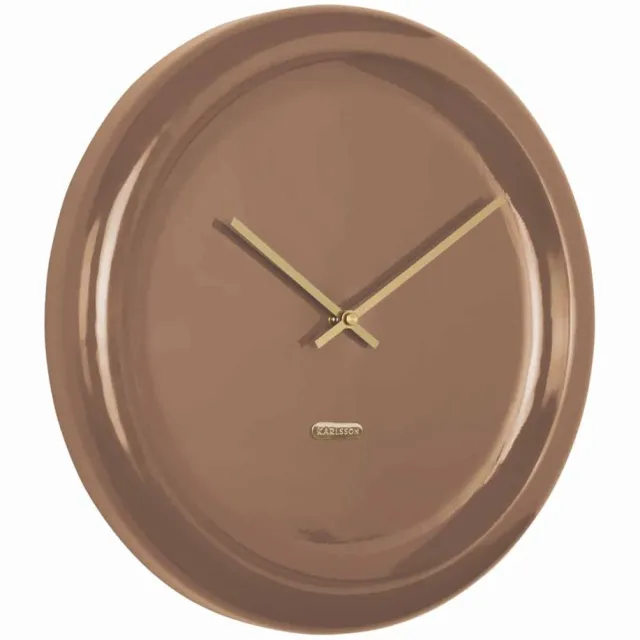 Karlsson Wandklok Cadiz Disc - Mokkabruin - 35x35x4.5cm - Wandklok Scandinavisch