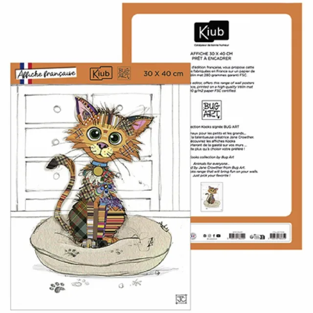 KIUB Poster Kiub Kook Chaton Mignon wit/multikleurig