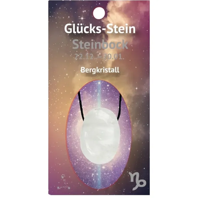 BERK Steenbok geluksteen met Bergkristal Zwart