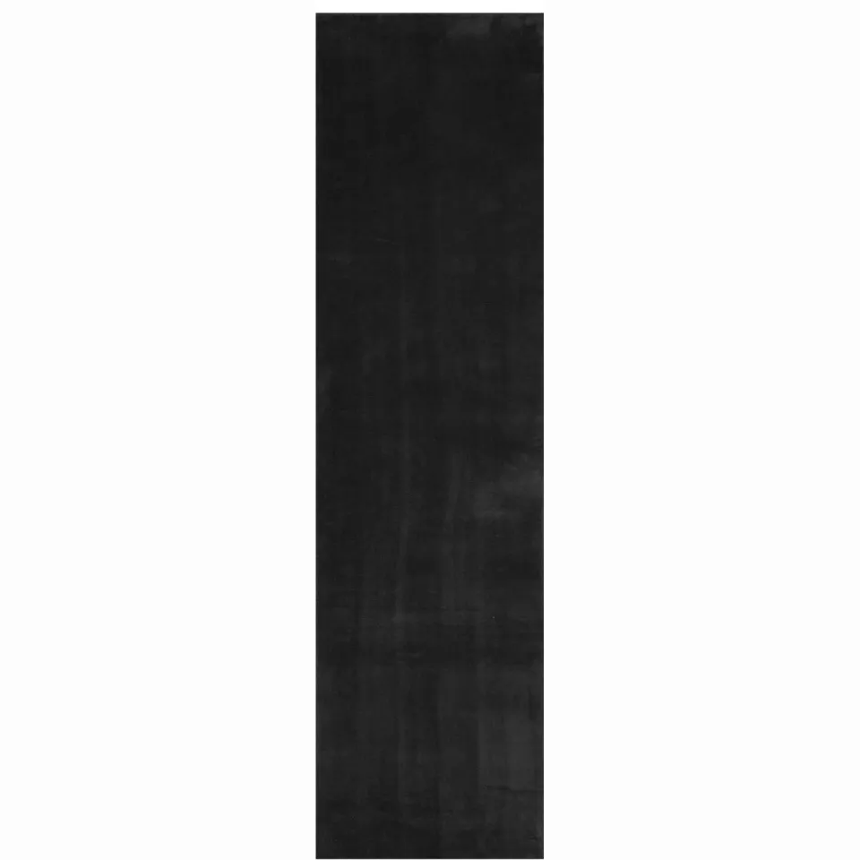 vidaXL Vloerkleed HUARTE Zwart 80 x 300 cm 100% Polyester Plat, foto 3